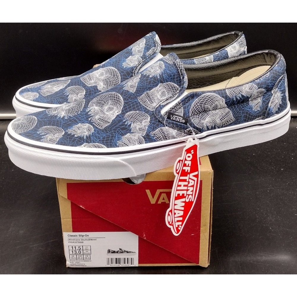 Vans Classic Slip On Men Women Low Skate Shoes Sneakers VN0A33TB9IB Size 11.5